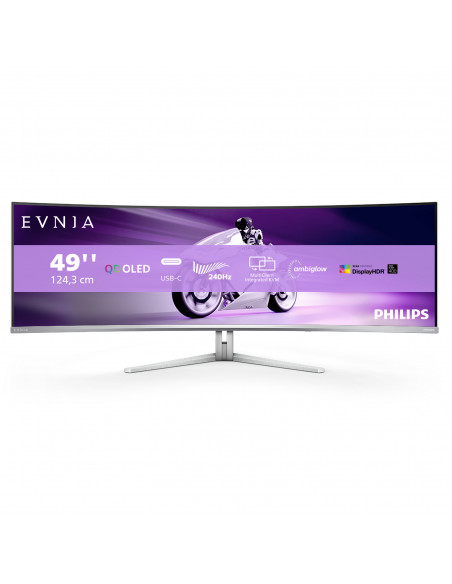 Philips Evnia 8000 49M2C8900/00 Monitor PC 124,2 cm (48.9") 5120 x 1440 Pixel Dual QHD QD-OLED Bianco