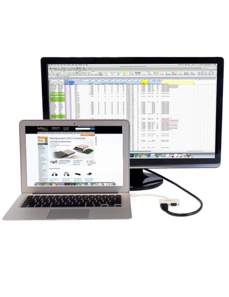StarTech.com Adattatore Mini DisplayPort a HDMI e VGA - Convertitore audio/video da viaggio mDP 2 in 1 - 1920x1200 / 1080p - bia