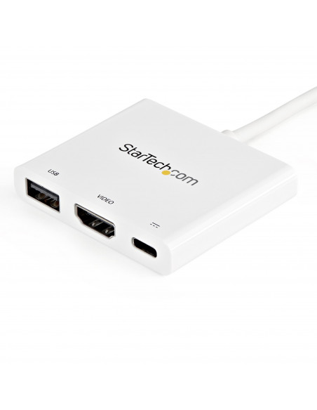 StarTech.com Adattatore Multifunzione USB-C a HDMI 4k con Power Delivery e porta USB-A - Bianco
