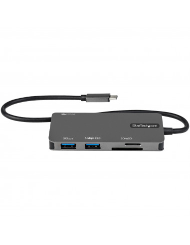 StarTech.com Adattatore multiporta USB C - Da USB-C a 4K HDMI, 100W Power Delivery Pass-through, slot SD/MicroSD, Hub USB 3.0 a 