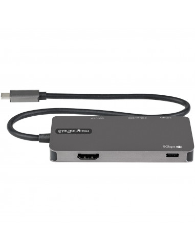 StarTech.com Adattatore multiporta USB C - Da USB-C a 4K HDMI, 100W Power Delivery Pass-through, slot SD/MicroSD, Hub USB 3.0 a 