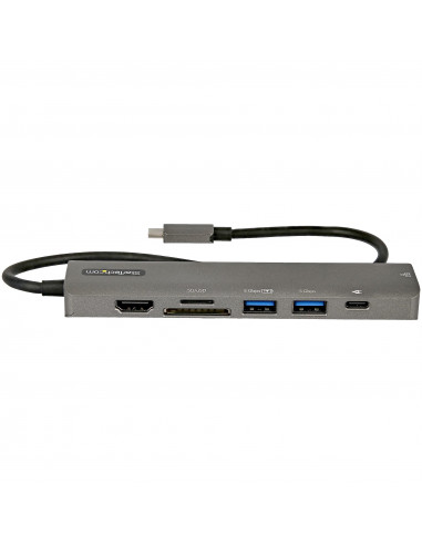StarTech.com Adattatore multiporta USB C - Da USB-C a HDMI 2.0 4K 60Hz, 100W Power Delivery Pass-through, slot SD/MicroSD, Hub U
