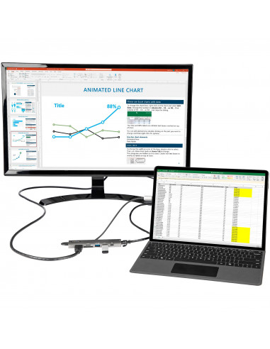 StarTech.com Adattatore multiporta USB C - Da USB-C a HDMI 2.0 4K 60Hz, 100W Power Delivery Pass-through, slot SD/MicroSD, Hub U