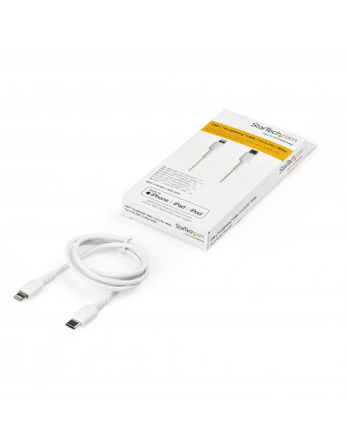 StarTech.com Cavo durevole da USB-C a Lightning da 1m bianco - Cavo di alimentazione/sincronizzazione in Fibra aramidica robusta