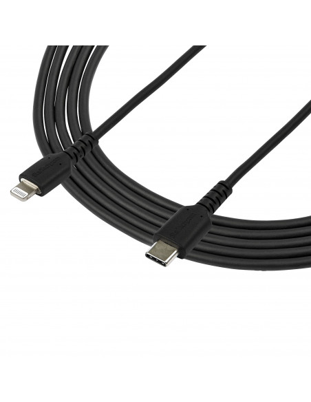 StarTech.com Cavo durevole da USB-C a Lightning da 2m nero - Cavo di alimentazione/sincronizzazione in Fibra aramidica robusta p