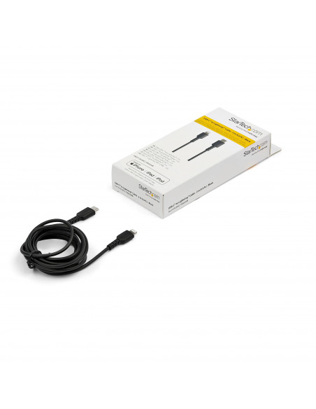 StarTech.com Cavo durevole da USB-C a Lightning da 2m nero - Cavo di alimentazione/sincronizzazione in Fibra aramidica robusta p