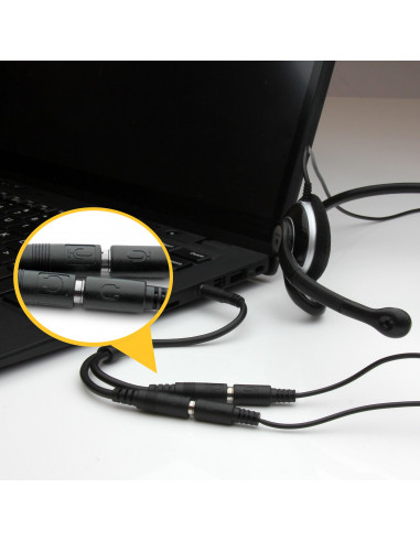 StarTech.com Cavo Sdoppiatore per Cuffie 3.5mm - Adattatore per Auricolare da 3.5mm Maschio a 2 Femmine