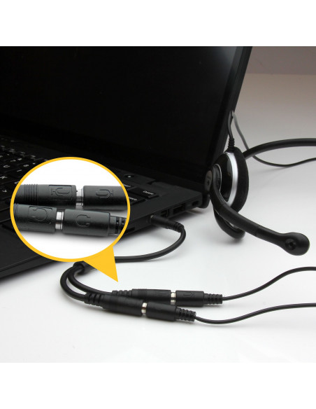 StarTech.com Cavo Sdoppiatore per Cuffie 3.5mm - Adattatore per Auricolare da 3.5mm Maschio a 2 Femmine