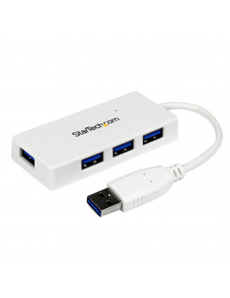 StarTech.com Hub portatile mini USB 3.0 SuperSpeed a 4 porte - Perno e concentratore per Ultrabook USB 3.0 con cavo integrato - 