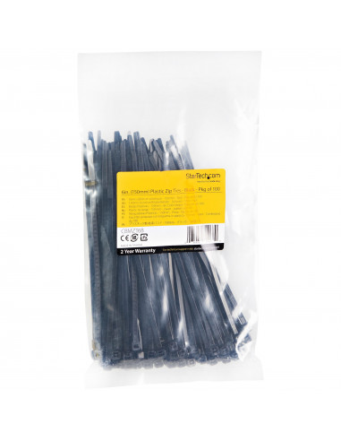 StarTech.com Fascetta Fermacavi da 15cm - Fascetta in Plastica Stringicavo Larga 3mm, Diametro del Fascio 39mm, Resistenza alla