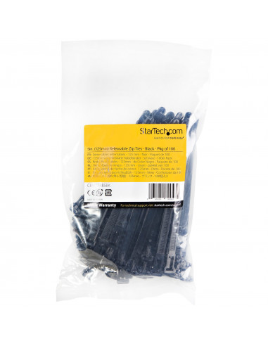 StarTech.com Fascette fermacavo riutilizzabili da 12 cm - 7 mm di larghezza, 30 mm di diametro del fascio e resistenza alla traz