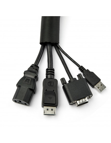 StarTech.com Guaina Coprifili per Gestione cavi da 4,6m - Avvolgicavo flessibile a spirale - Ø 1,0-1,5 - Guaina espandibile - G