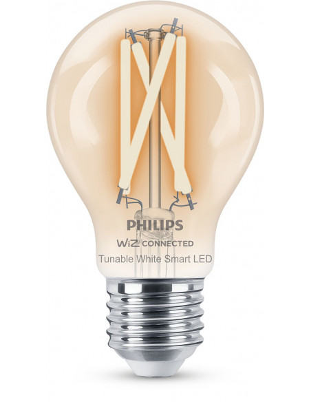 Philips LED Lampadina Smart Filament Dimmerabile Luce Bianca da Calda a Fredda Attacco E27 60W Goccia