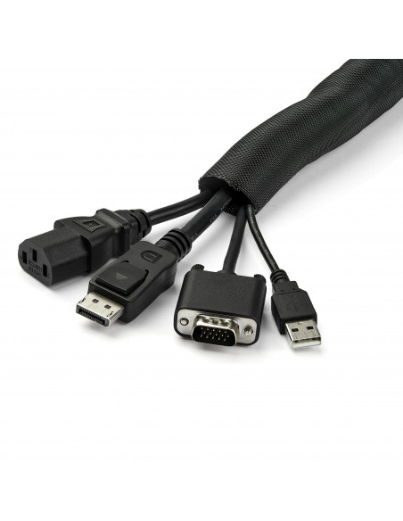 StarTech.com Guaina Coprifili per Gestione cavi da 4,6m - Avvolgicavo flessibile a spirale - Ø 1,0-1,5 - Guaina espandibile - G