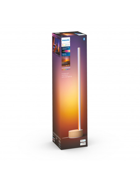 Philips Hue White and Color ambiance Gradient Signe Lampada Smart Tavolo Effetto Legno