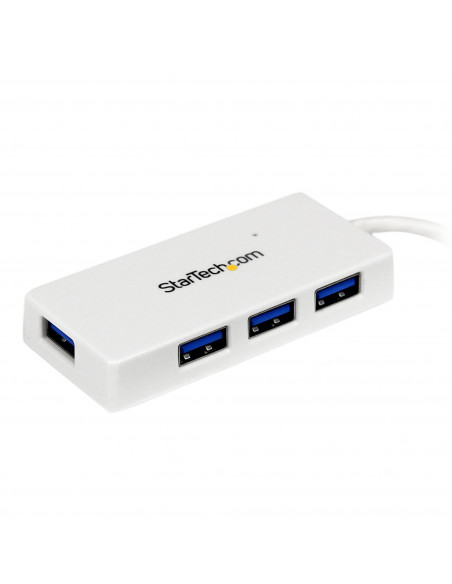 StarTech.com Hub portatile mini USB 3.0 SuperSpeed a 4 porte - Perno e concentratore per Ultrabook USB 3.0 con cavo integrato - 