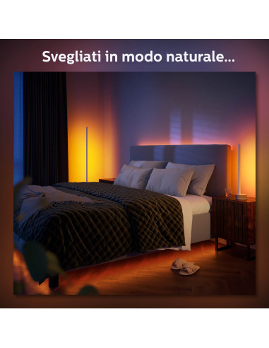 Philips Hue White and Color ambiance Gradient Signe Lampada Smart Tavolo Effetto Legno