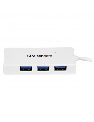 StarTech.com Hub portatile mini USB 3.0 SuperSpeed a 4 porte - Perno e concentratore per Ultrabook USB 3.0 con cavo integrato - 