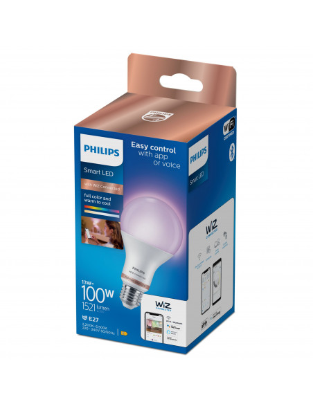 Philips LED Lampadina Smart Dimmerabile Luce Bianca o Colorata Attacco E27 100W Goccia