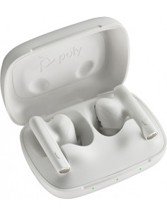 POLY Auricolari bianco sabbia Voyager Free 60 UC + Adattatore BT700 USB-C + Custodia per ricarica di base