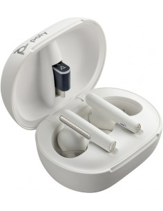 POLY Auricolari bianco sabbia Voyager Free 60+ UC + Adattatore BT700 USB-C + Custodia di ricarica touchscreen 2