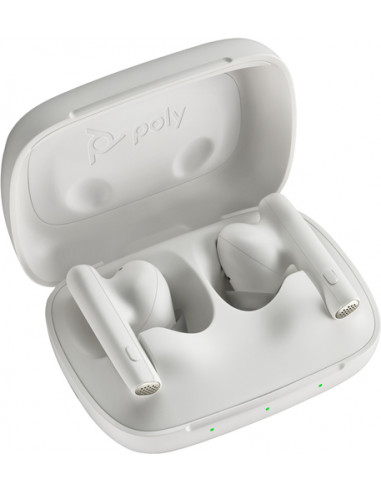 POLY Auricolari bianco sabbia Voyager Free 60 UC M + Adattatore BT700 USB-C + Custodia per ricarica di base