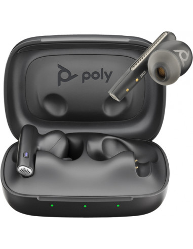 POLY Auricolari nerofumo Voyager Free 60 UC M + Adattatore BT700 USB-A + Custodia di ricarica di base