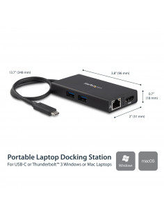 StarTech.com Adattatore USB-C Multiporta per Portatili - Power Delivery - HDMI 4K - USB 3.0 2