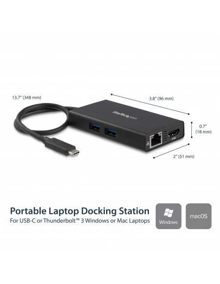 StarTech.com Adattatore USB-C Multiporta per Portatili - Power Delivery - HDMI 4K - USB 3.0