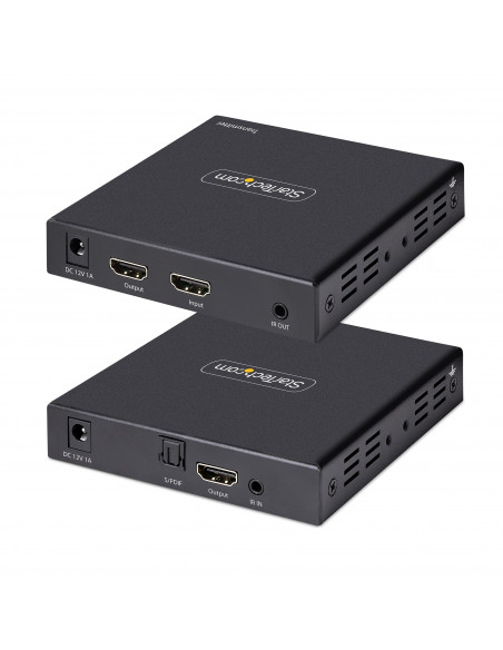 StarTech.com Extender HDMI 4K su Cavo Ethernet CAT5/CAT6, Video Extender 4K 60Hz HDR fino a 70m, Uscita HDMI e Audio S/PDIF su C