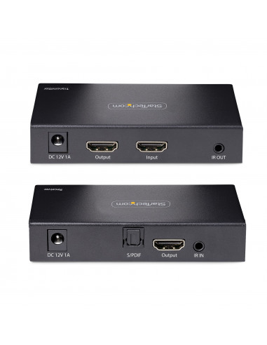 StarTech.com Extender HDMI 4K su Cavo Ethernet CAT5/CAT6, Video Extender 4K 60Hz HDR fino a 70m, Uscita HDMI e Audio S/PDIF su C