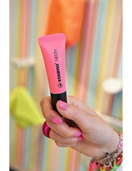 STABILO Neon evidenziatore 4 pz Punta smussata Verde, Arancione, Rosa, Giallo