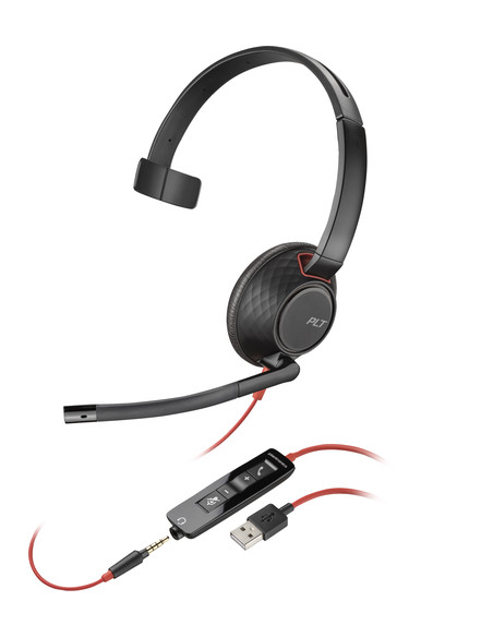 POLY Cuffie monoaurali Blackwire 5210 con connettore USB-A