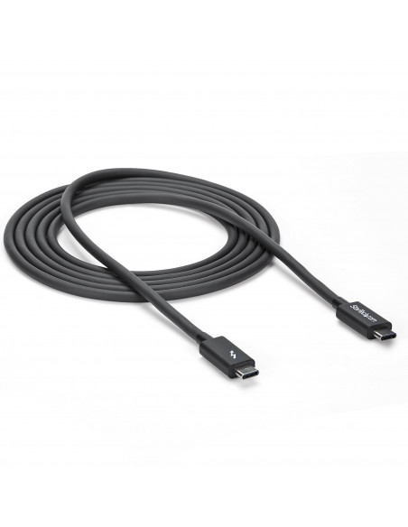 StarTech.com Cavo Thunderbolt 3 da 2m, 20Gbps, 100W PD, 4K, Certificato Thunderbolt, Compatibile con Thunderbolt 4/USB 3.2/DP Al