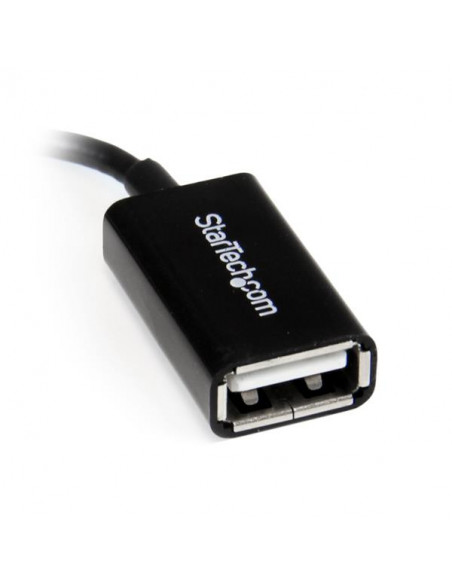 StarTech.com Cavo Adattatore micro USB a USB femmina angolato a destra OTG da viaggio 12cm M/F - Nero