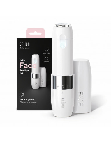 Braun Face FS1000 Mini Depilatore Donna, Depilazione Elettrica Viso, Facile E Veloce, Tocco Finale Per Baffetti, Mento E Guance,