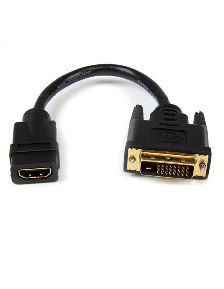 StarTech.com Adattatore cavo video HDMI a DVI-D da 20 cm - HDMI femmina a DVI maschio