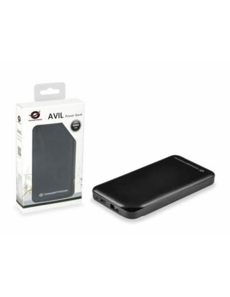 Conceptronic AVIL01B batteria portatile Polimeri di litio (LiPo) 10000 mAh Nero