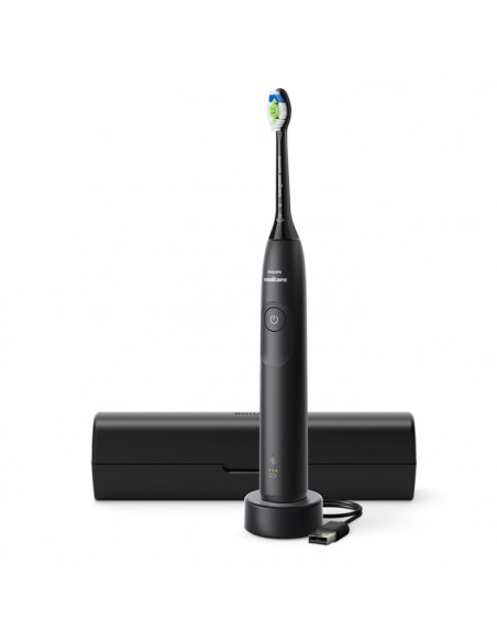 Philips 5300 Series Sonicare spazzolino elettrico sonico con base di ricarica e custodia, 2 livelli di intensità, sensore di pr