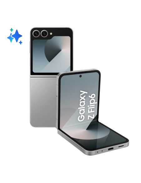 Samsung Galaxy Z Flip6 Smartphone AI, 512GB, RAM 12GB, Display 3,4" SAMOLED/6,7" Dynamic AMOLED 2X, Silver Shadow