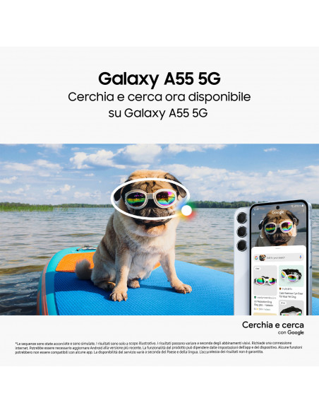 Samsung Galaxy A55 5G Display FHD+ Super AMOLED 6.6”, Android 14, 8GB RAM, 128GB, Dual SIM, Batteria 5.000 mAh, Awesome Lilac