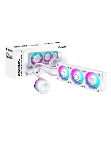GIGABYTE AORUS WATERFORCE X II 360 ICE Raffreddamento a liquido per CPU AIO - 3x ventole ARGB da 120 mm, LCD a colori, DAISY-CHA