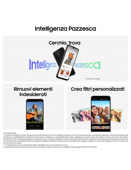 Samsung Galaxy A26 5G, Smartphone con Funzioni intelligenti, Display Super AMOLED 6.7”, 6GB RAM, 128GB, Batteria 5.000 mAh, me