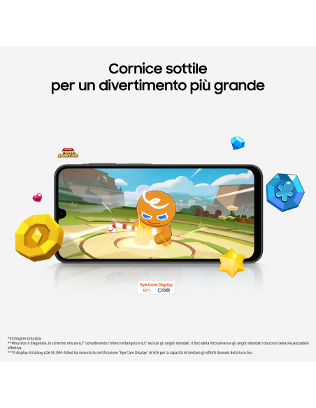 Samsung Galaxy A26 5G, Smartphone con Funzioni intelligenti, Display Super AMOLED 6.7”, 6GB RAM, 128GB, Batteria 5.000 mAh, me