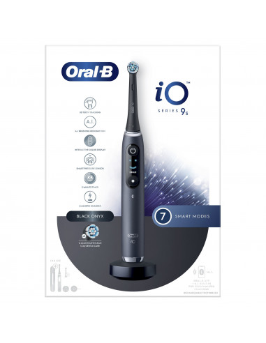 Oral-B iO Spazzolino Elettrico Ricaricabile 9S Nero, 2 Testine, 1 Custodia Da Viaggio Ricaricabile