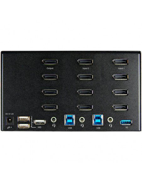 StarTech.com KVM Switch DisplayPort a 2 porte e 4 monitor - 4K 60Hz UHD HDR - KVM per desktop PC 4K DP 1.2 con hub USB 3.0 a 2 p