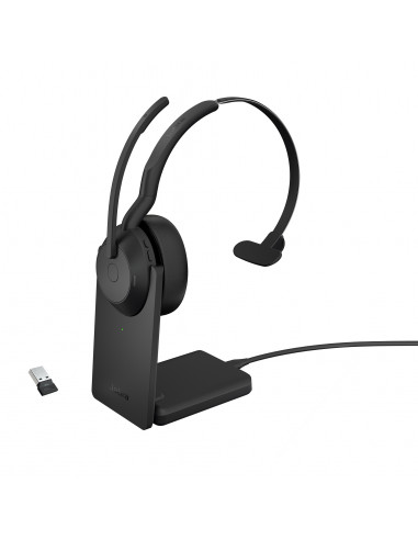 Jabra 25599-889-989 cuffia e auricolare Con cavo e senza cavo A Padiglione Ufficio Bluetooth Base di ricarica Nero