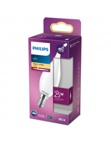 Philips Lampadina candela smerigliata a filamento 25 W BA35 E14