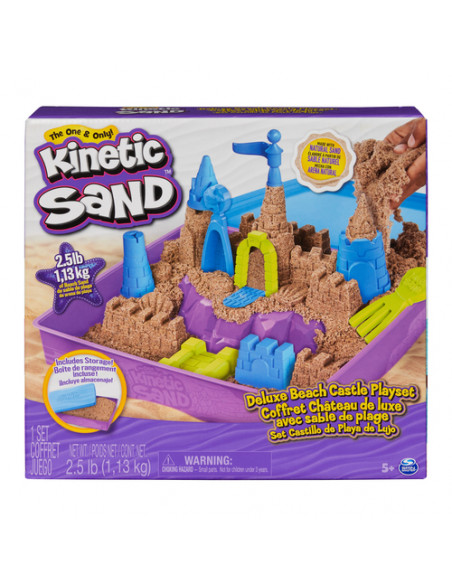 Kinetic Sand , Playset Regno di Sabbia, 1,13 kg di Sabbia Effetto Spiaggia, Formine e Accessori, Giochi Creativi per Bambini e B