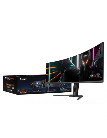 GIGABYTE Monitor da gioco curvo CO49DQ OLED - 5120x1440 (DQHD), 1800R, 144Hz, 0,03ms, KVM, FreeSync Premium Pro, HDMI 2.1